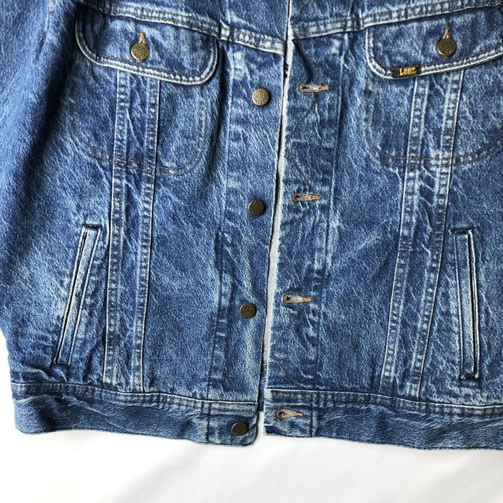 80'S Lee Riders Hard Rock Cafe Denim Jacket (Men's XL equivalent) Vintage cotton blue type Vintage Second Hand