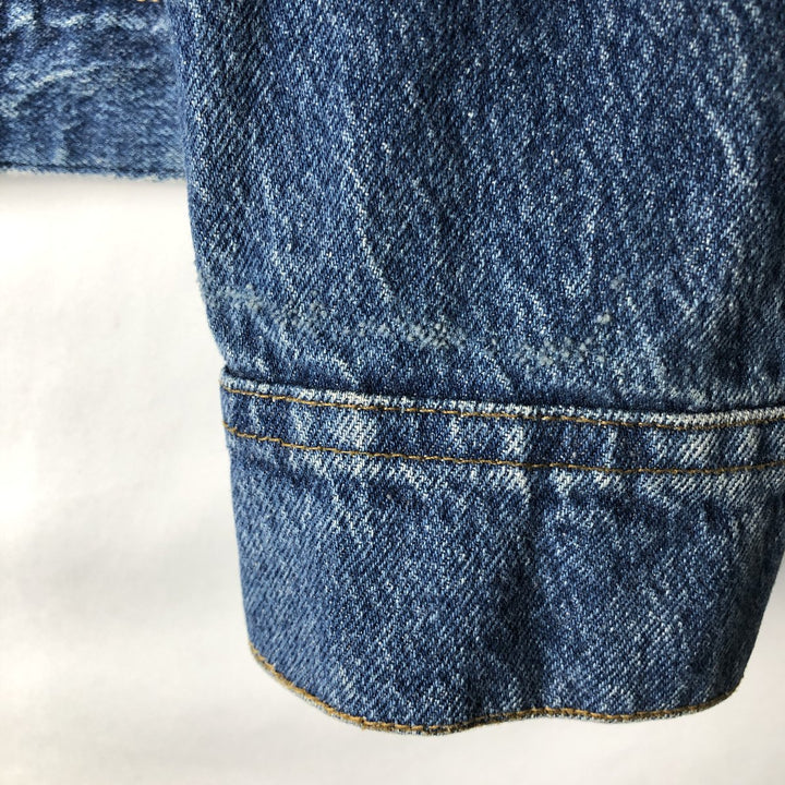 80'S Lee Riders Hard Rock Cafe Denim Jacket (Men's XL equivalent) Vintage cotton blue type Vintage Second Hand