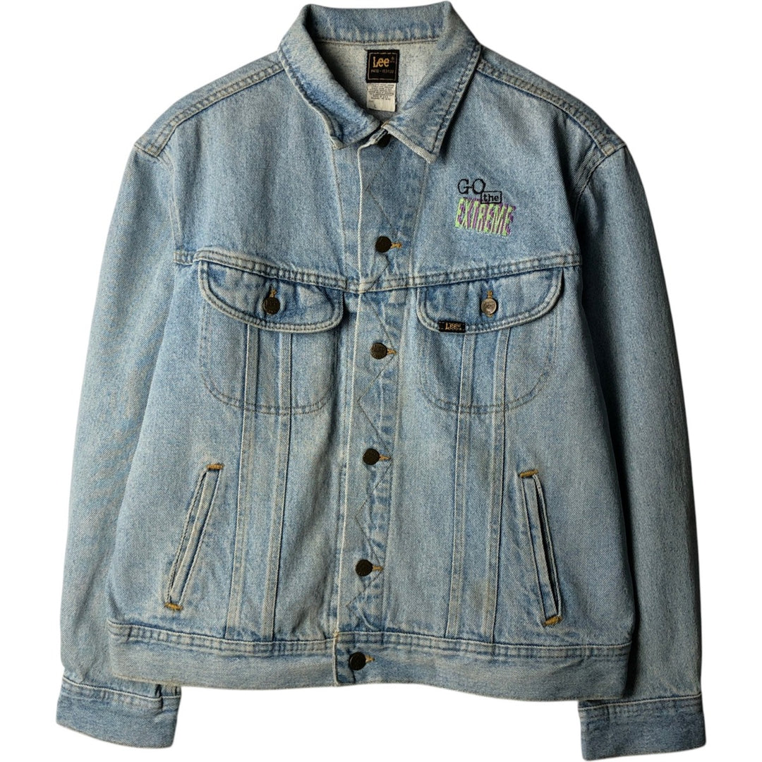 80'S Lee Riders denim jacket, denim jacket, made in USA, men's size L, vintage cotton blue type Vintage Second Hand