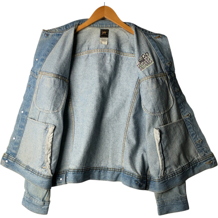 80'S Lee Riders denim jacket, denim jacket, made in USA, men's size L, vintage cotton blue type Vintage Second Hand