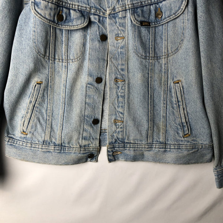 80'S Lee Riders denim jacket, denim jacket, made in USA, men's size L, vintage cotton blue type Vintage Second Hand