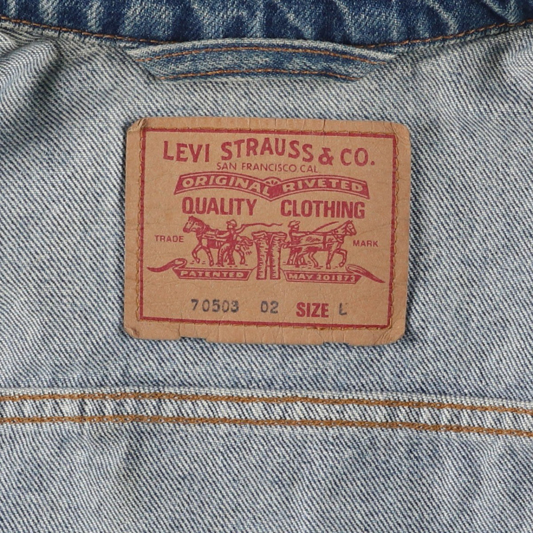 90'S Levi's 70503-02 denim jacket, denim jacket, men's size L, vintage cotton blue type Vintage Second Hand