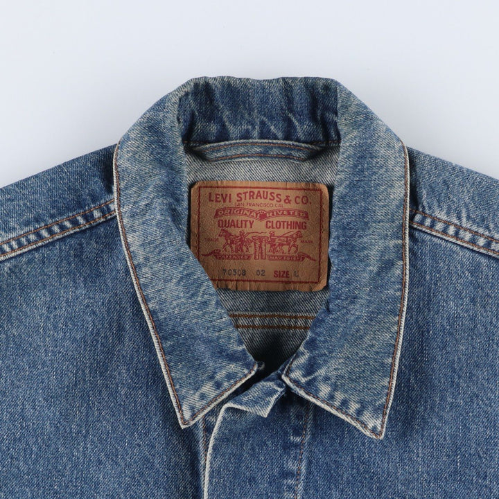 90'S Levi's 70503-02 denim jacket, denim jacket, men's size L, vintage cotton blue type Vintage Second Hand