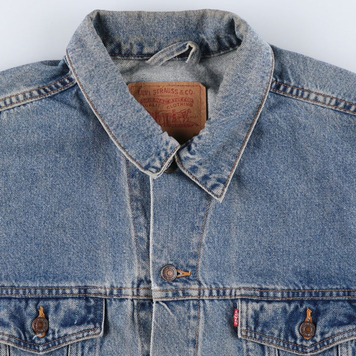 Levi's 70507-0389 American flag back print denim jacket, men's size XL. unclear blue type Vintage Second Hand