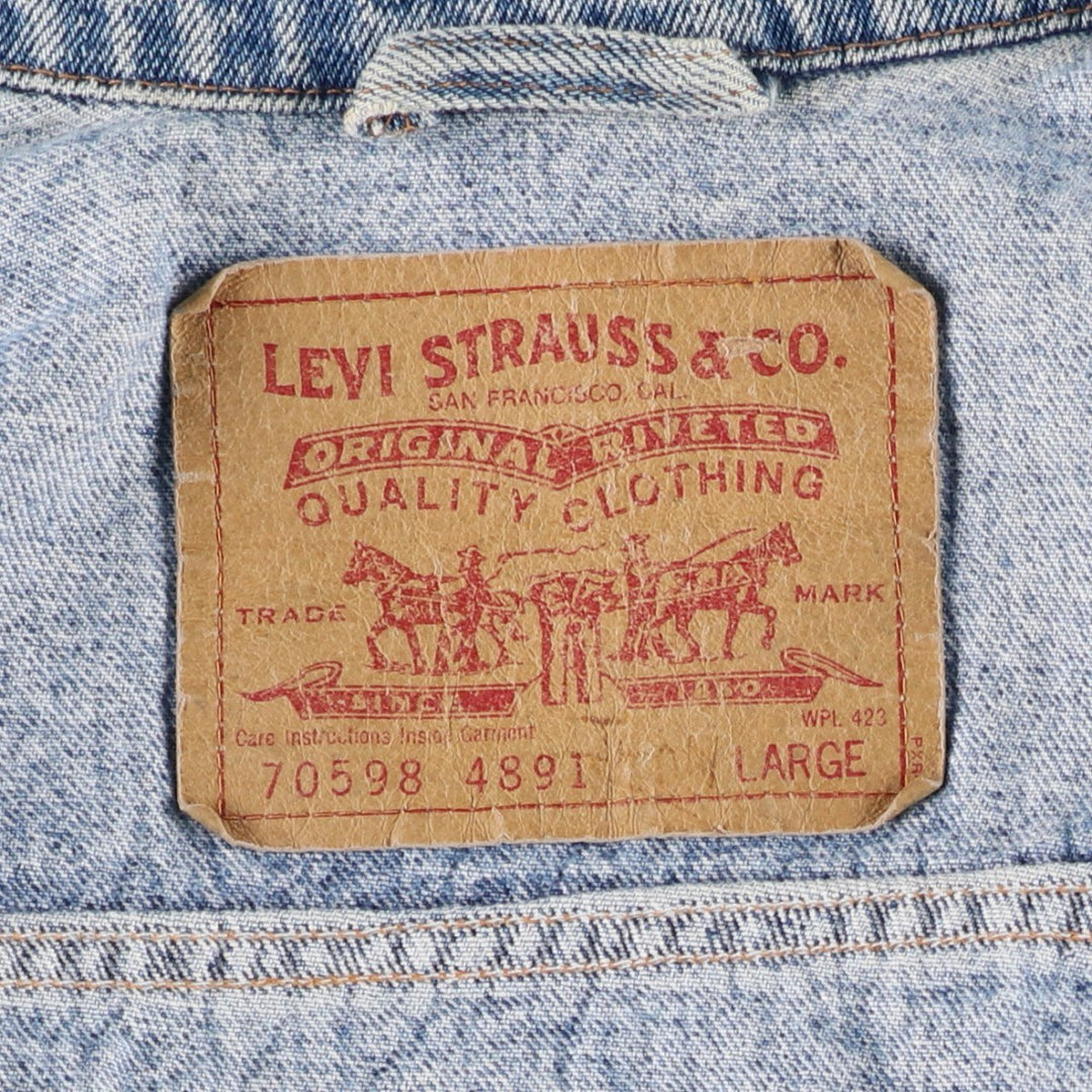 Levi's 70598-4891 Large Patch Denim Jacket (Men's Size L) unclear blue type Vintage Second Hand
