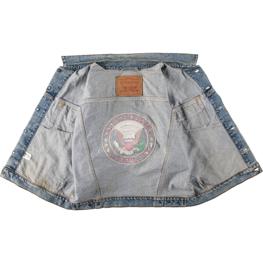 1990'S Levi's 76598-4891 Denim Jacket, Made in USA, Men's Size L (approx.), Vintage cotton blue type Vintage Second Hand