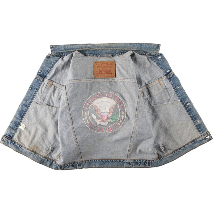 1990'S Levi's 76598-4891 Denim Jacket, Made in USA, Men's Size L (approx.), Vintage cotton blue type Vintage Second Hand