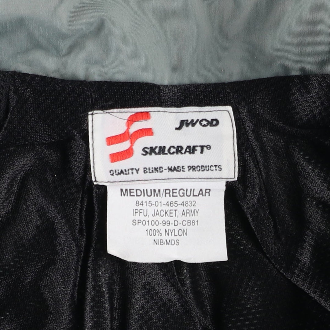 90'S USARMY SKILCRAFT IPFU Training Jacket Nylon Jacket Made in USA MEDIUM Nylon gray type Vintage Second Hand