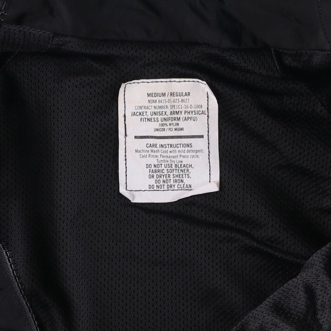 Genuine US Army APFU Training Jacket, Nylon Jacket, Made in USA, MEDIUM Nylon black type Vintage Second Hand