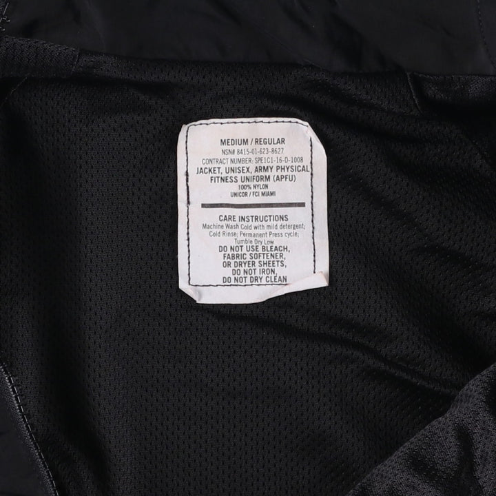 Genuine US Army APFU Training Jacket, Nylon Jacket, Made in USA, MEDIUM Nylon black type Vintage Second Hand