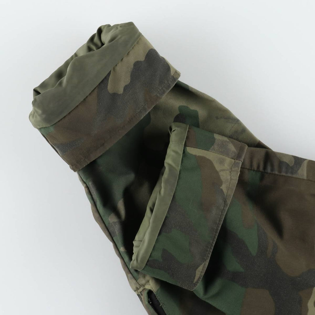 1990'S US Military Issue Woodland Camo ECWCS 1st Generation Mid-Production Military Gore-Tex Parka, Made in USA, Small-Regular Nylon Khaki type Vintage Second Hand