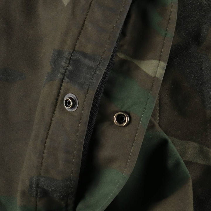 1990'S US Military Issue Woodland Camo ECWCS 1st Generation Mid-Production Military Gore-Tex Parka, Made in USA, Small-Regular Nylon Khaki type Vintage Second Hand