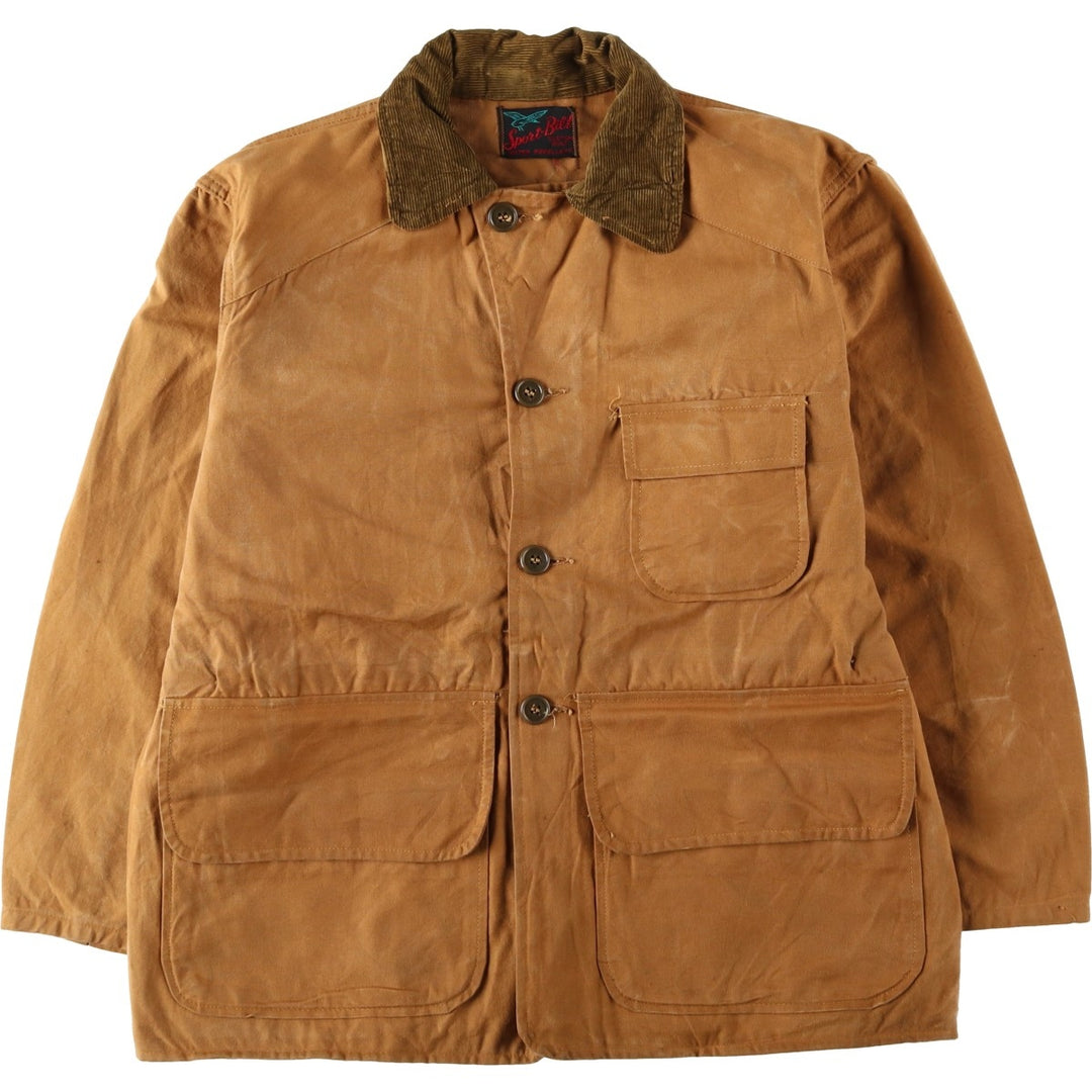 1960s-1970'S Sport-Bilt Duck Canvas Hunting Jacket, Men's Size L (approx.), Vintage unclear beige type brown Vintage Second Hand
