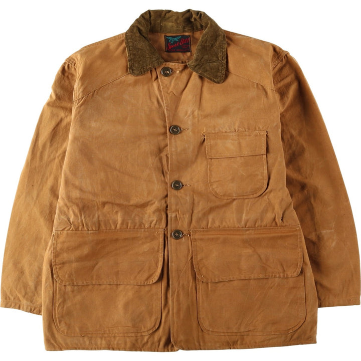 1960s-1970'S Sport-Bilt Duck Canvas Hunting Jacket, Men's Size L (approx.), Vintage unclear beige type brown Vintage Second Hand