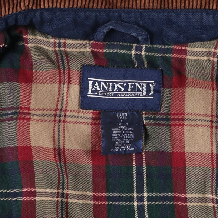 Vintage 80s-90'S Lands' End hunting jacket, men's size L cotton navy blue type Vintage Second Hand