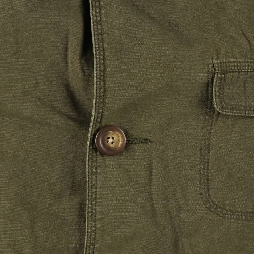90'S J.Crew Vintage Hunting Jacket, Men's Size L cotton Khaki type Vintage Second Hand