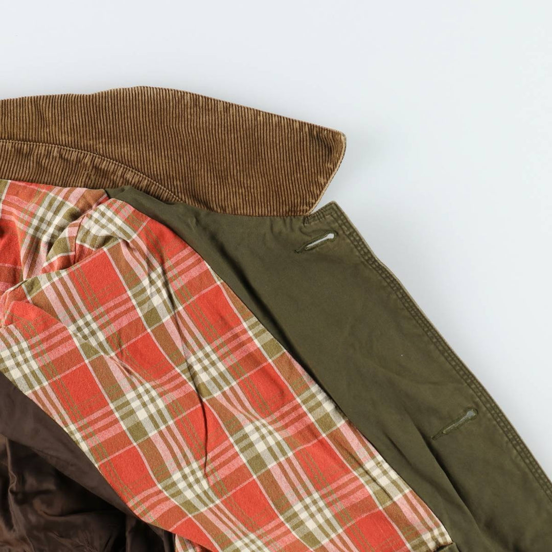90'S J.Crew Vintage Hunting Jacket, Men's Size L cotton Khaki type Vintage Second Hand
