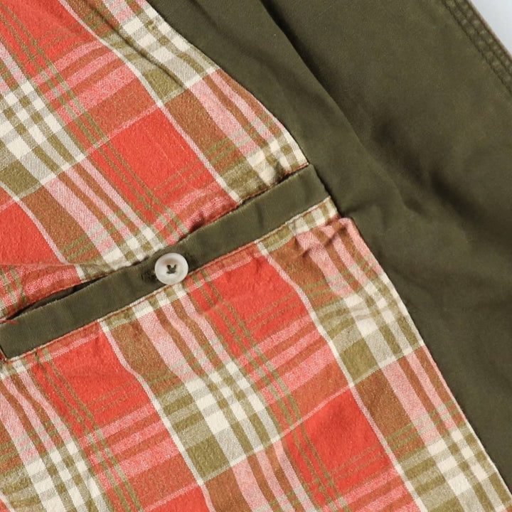 90'S J.Crew Vintage Hunting Jacket, Men's Size L cotton Khaki type Vintage Second Hand