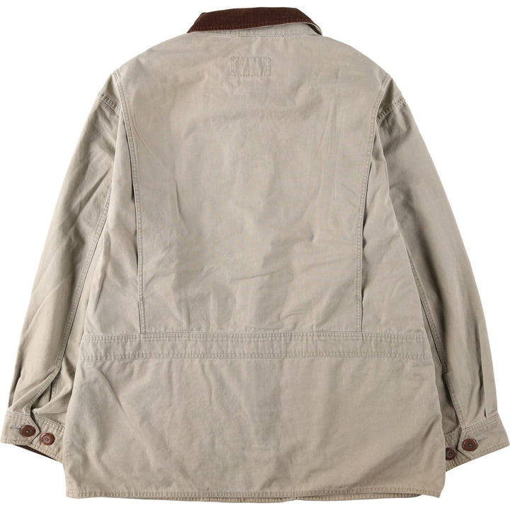 Vintage 80s-90'S Eddie Bauer hunting jacket with black tag, size XL, men's cotton Beige type Vintage Second Hand