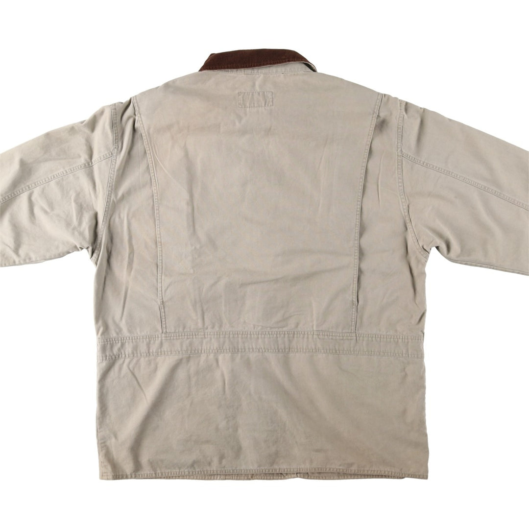 Vintage 80s-90'S Eddie Bauer hunting jacket with black tag, size XL, men's cotton Beige type Vintage Second Hand