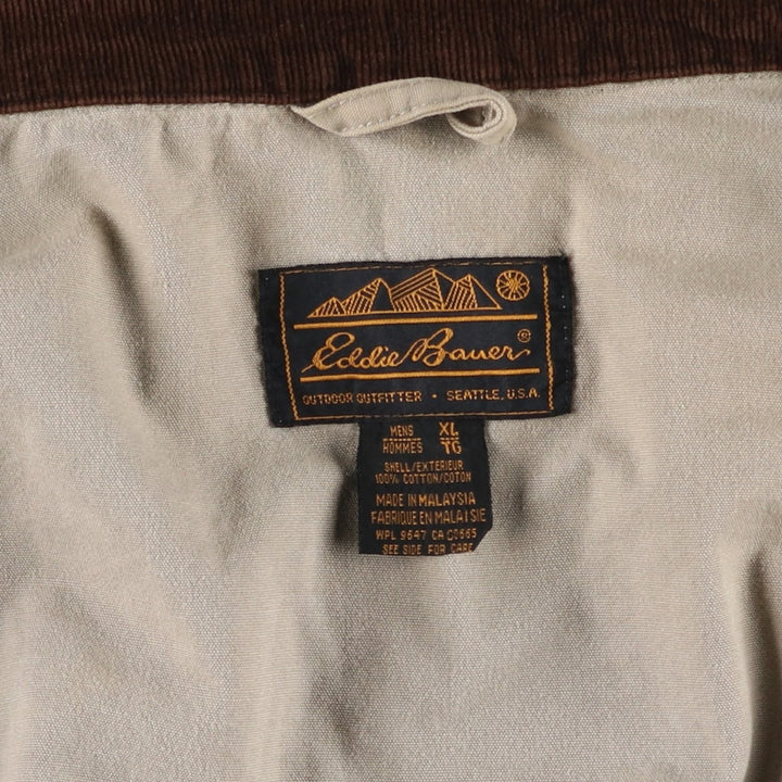 Vintage 80s-90'S Eddie Bauer hunting jacket with black tag, size XL, men's cotton Beige type Vintage Second Hand