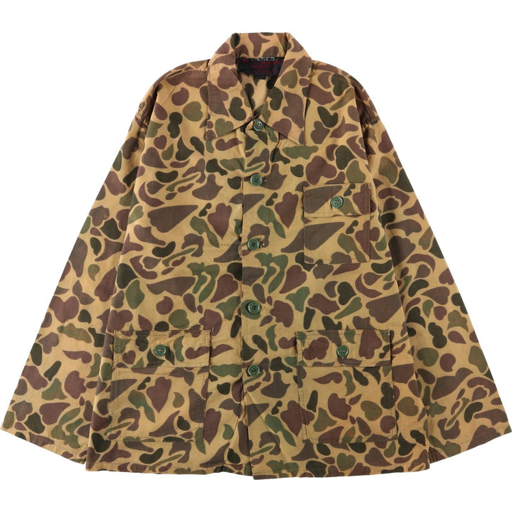 80s-era NESCO camouflage pattern duck hunter camo cotton jacket, men's size M equivalent, vintage. cotton Khaki type Vintage Second Hand