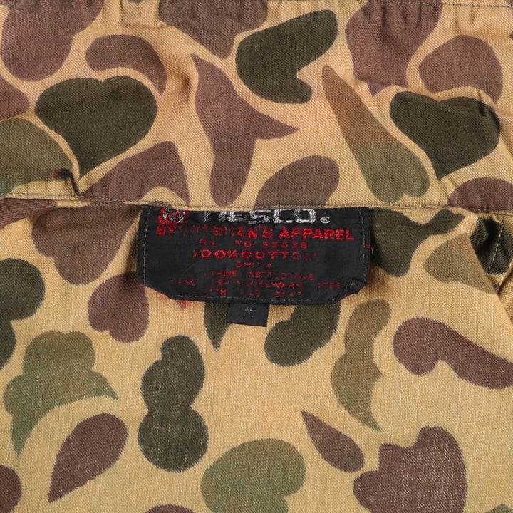 80s-era NESCO camouflage pattern duck hunter camo cotton jacket, men's size M equivalent, vintage. cotton Khaki type Vintage Second Hand