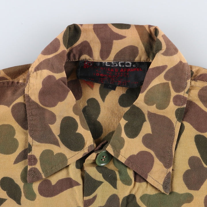 80s-era NESCO camouflage pattern duck hunter camo cotton jacket, men's size M equivalent, vintage. cotton Khaki type Vintage Second Hand
