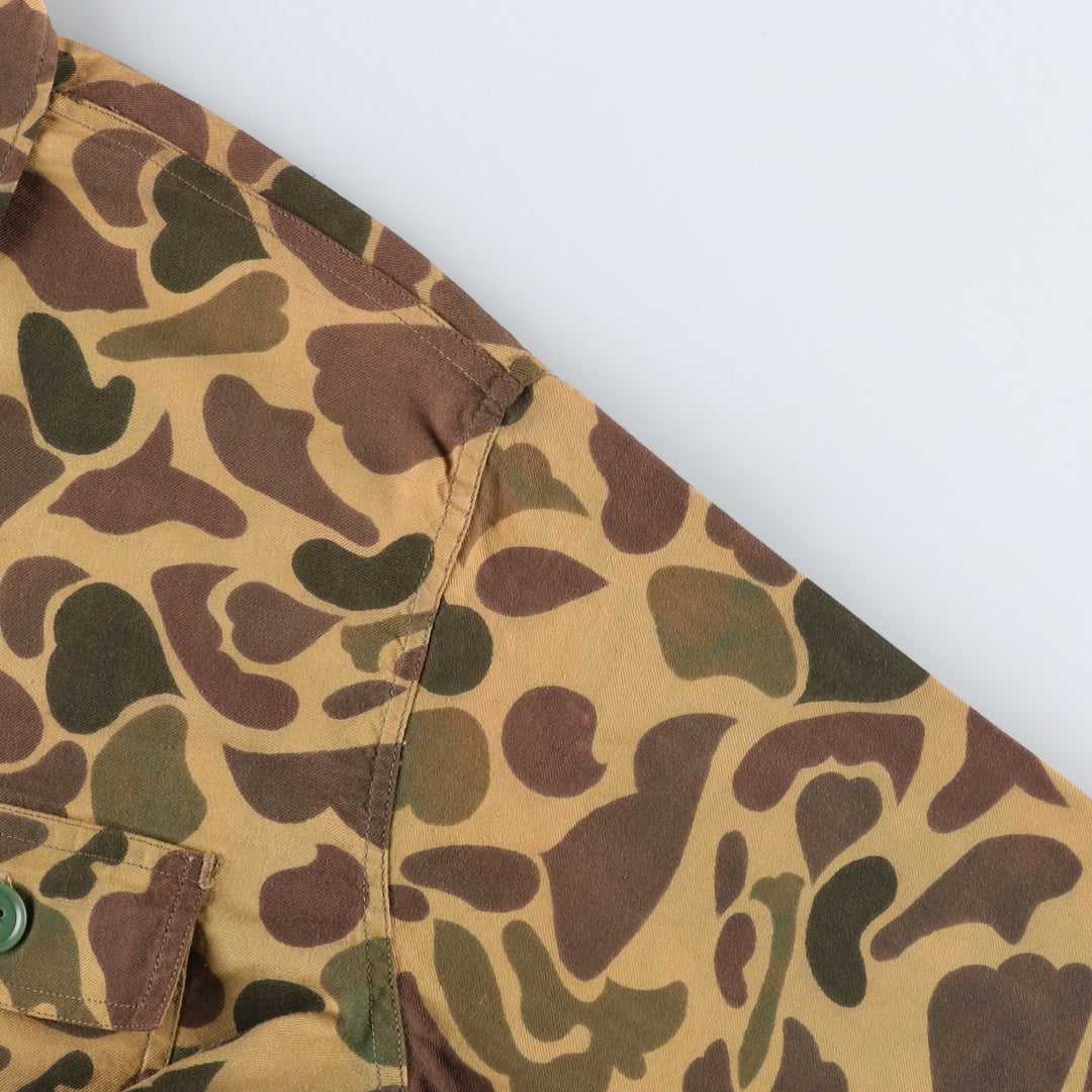 80s-era NESCO camouflage pattern duck hunter camo cotton jacket, men's size M equivalent, vintage. cotton Khaki type Vintage Second Hand