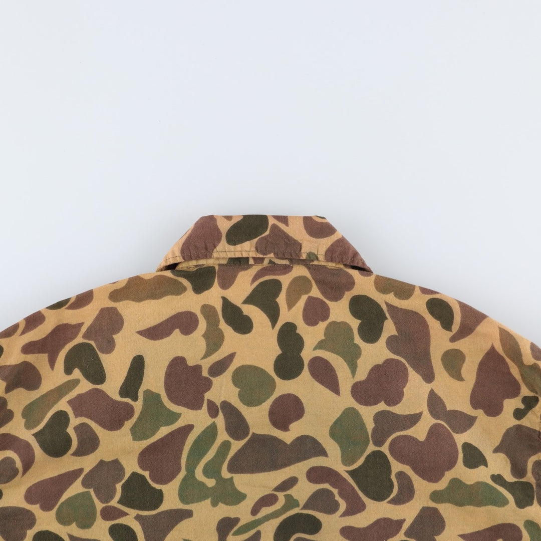 80s-era NESCO camouflage pattern duck hunter camo cotton jacket, men's size M equivalent, vintage. cotton Khaki type Vintage Second Hand