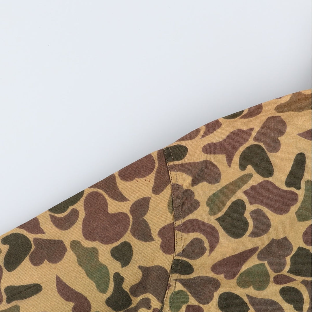 80s-era NESCO camouflage pattern duck hunter camo cotton jacket, men's size M equivalent, vintage. cotton Khaki type Vintage Second Hand