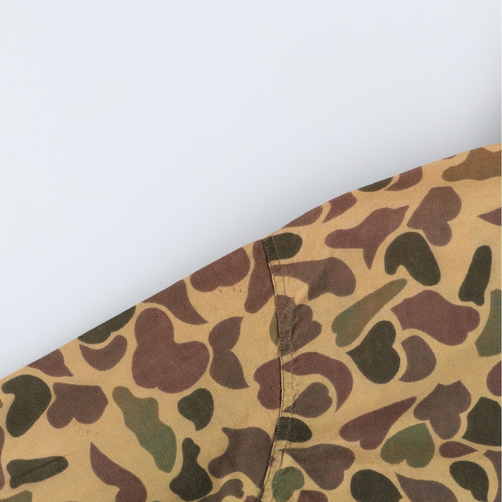 80s-era NESCO camouflage pattern duck hunter camo cotton jacket, men's size M equivalent, vintage. cotton Khaki type Vintage Second Hand