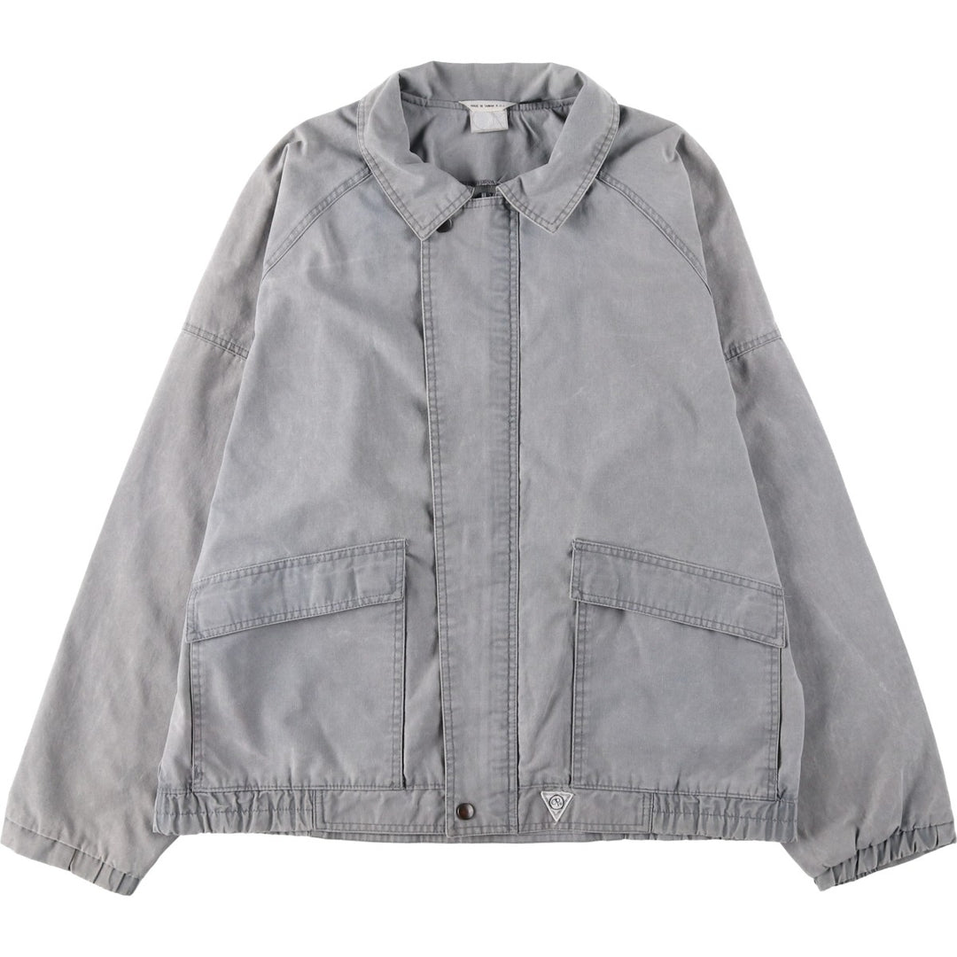 1990'S Ocean Pacific Silver Tag Poly/Cotton Jacket, Men's Size L (approx.), Vintage polyester gray type Vintage Second Hand