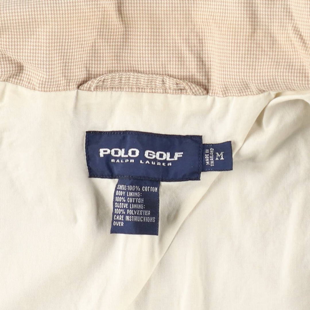 Ralph Lauren POLO GOLF houndstooth pattern cotton jacket, men's size M (approx.) cotton Beige type Vintage Second Hand
