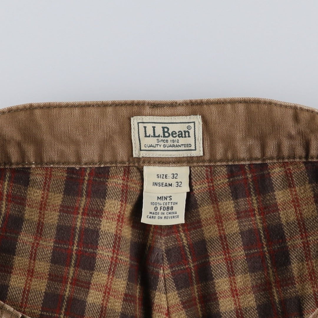 1990'S LLBean Duck Work Pants, Men's Size W31 (approx.) cotton brown type Vintage Second Hand