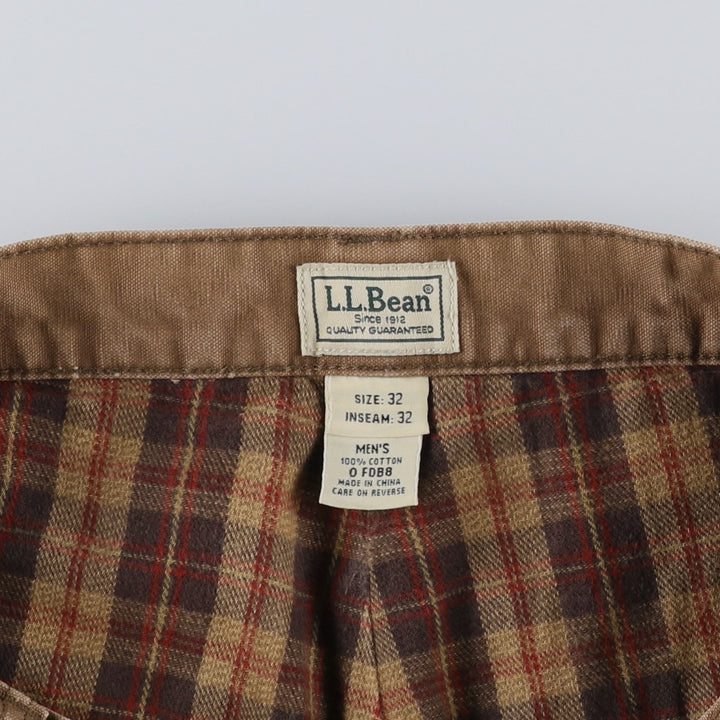 1990'S LLBean Duck Work Pants, Men's Size W31 (approx.) cotton brown type Vintage Second Hand