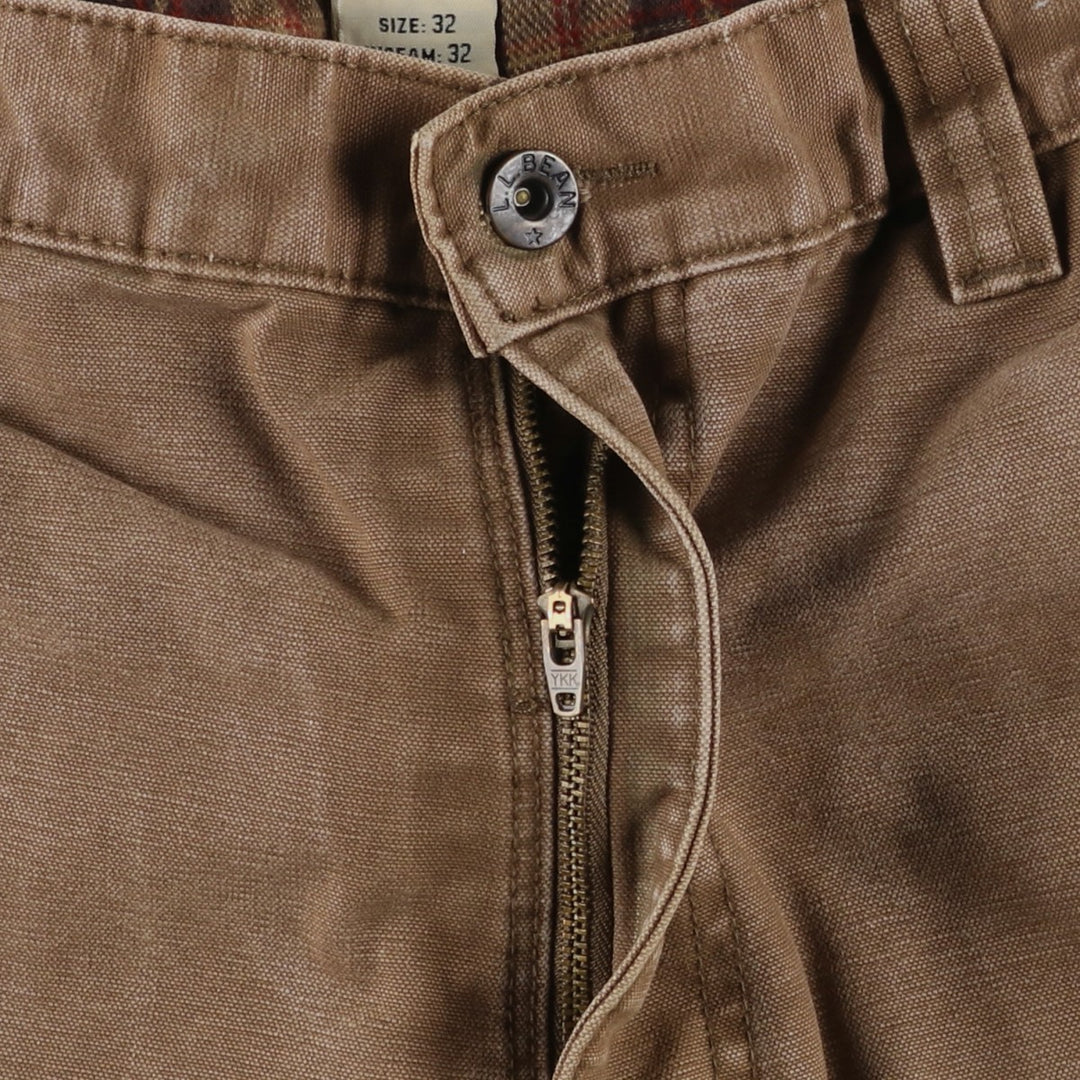 1990'S LLBean Duck Work Pants, Men's Size W31 (approx.) cotton brown type Vintage Second Hand