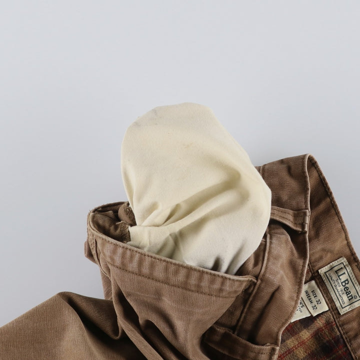 1990'S LLBean Duck Work Pants, Men's Size W31 (approx.) cotton brown type Vintage Second Hand