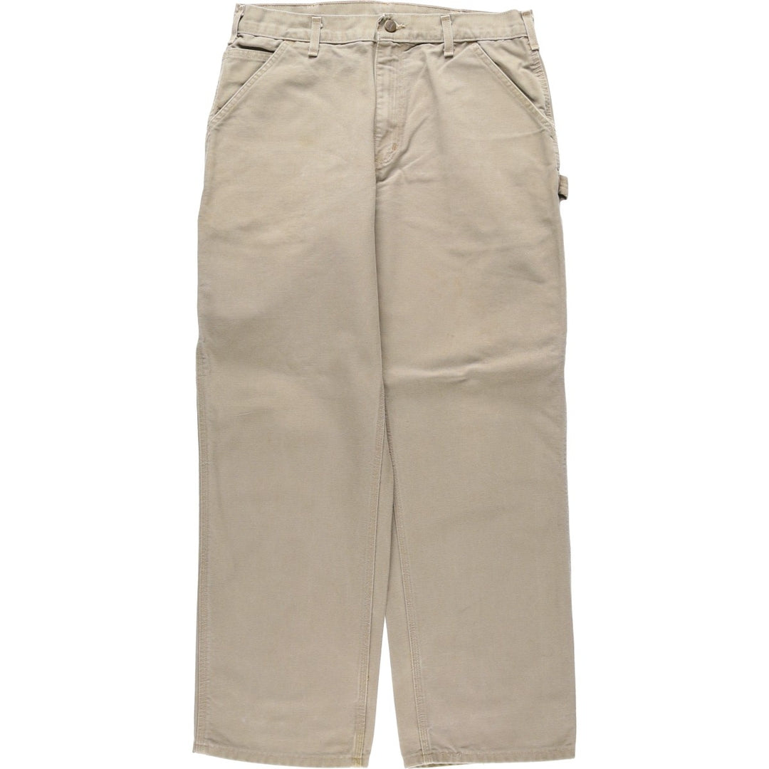 Carhartt Duck Painter Pants, Men's, W34 equivalent cotton Khaki type Vintage Second Hand
