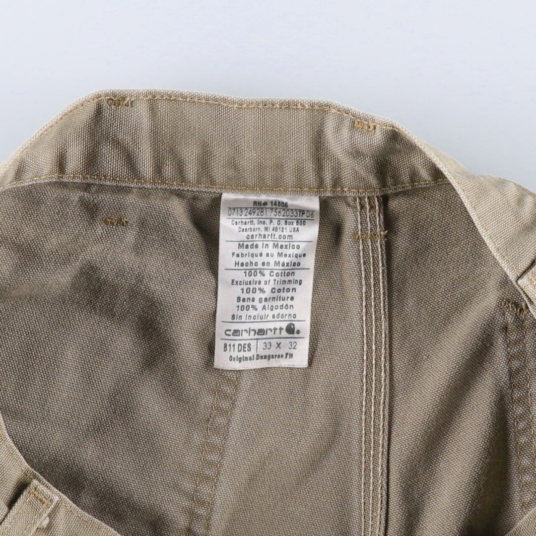 Carhartt Duck Painter Pants, Men's, W34 equivalent cotton Khaki type Vintage Second Hand