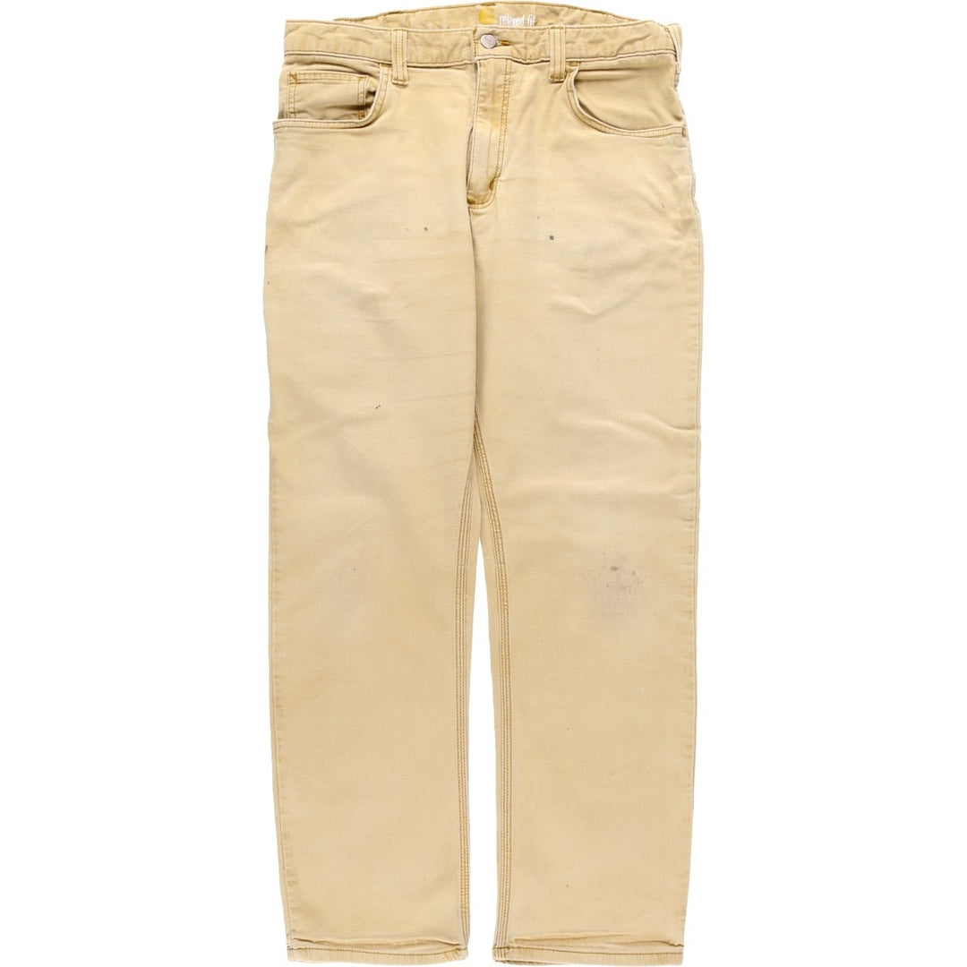 Carhartt Relaxed Fit Duck Work Pants, Men's, W34 equivalent cotton Beige type Vintage Second Hand