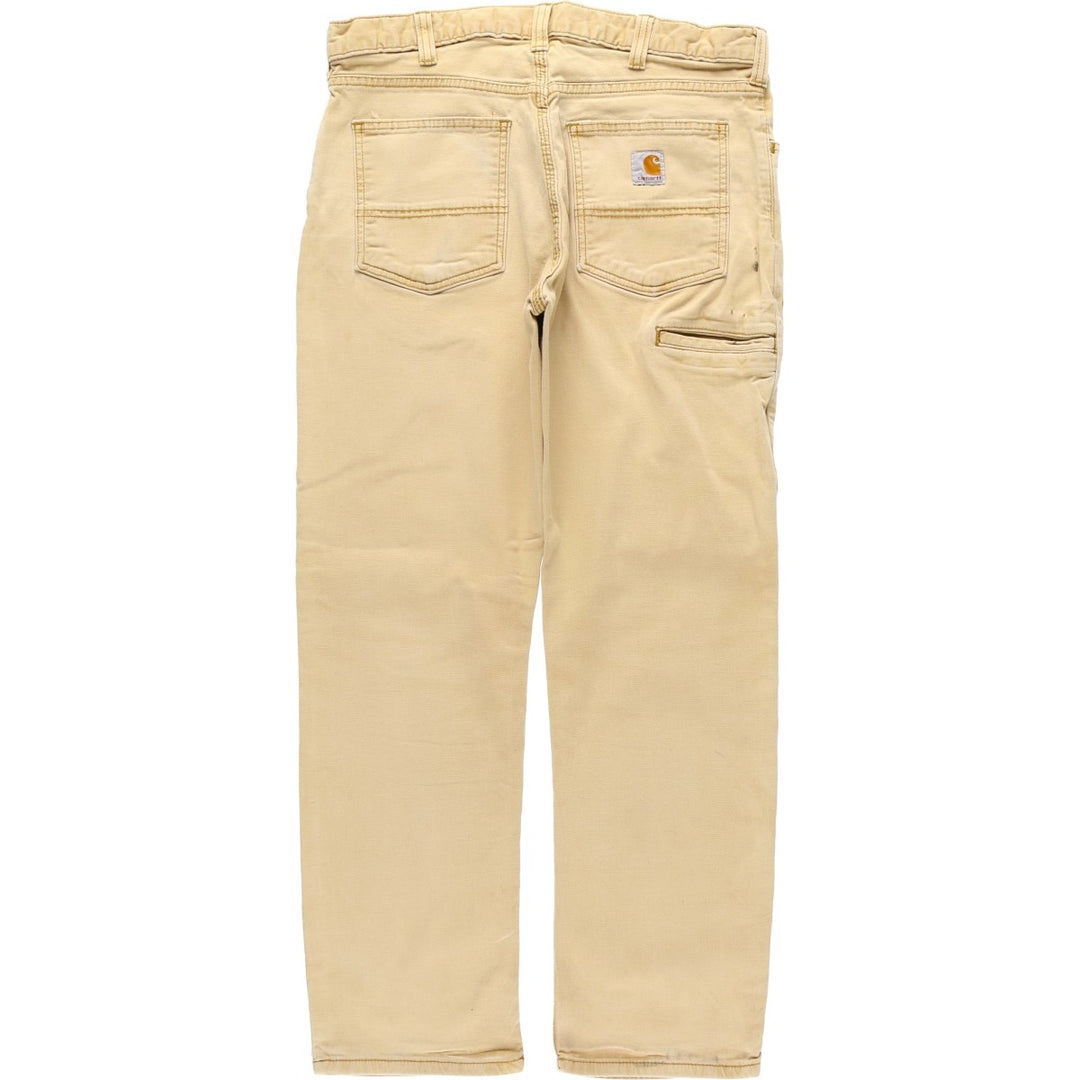 Carhartt Relaxed Fit Duck Work Pants, Men's, W34 equivalent cotton Beige type Vintage Second Hand