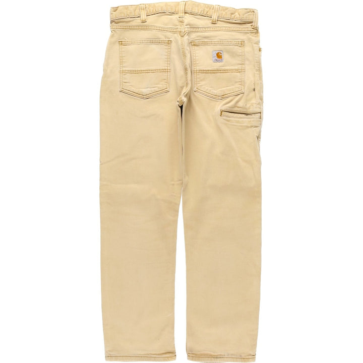 Carhartt Relaxed Fit Duck Work Pants, Men's, W34 equivalent cotton Beige type Vintage Second Hand
