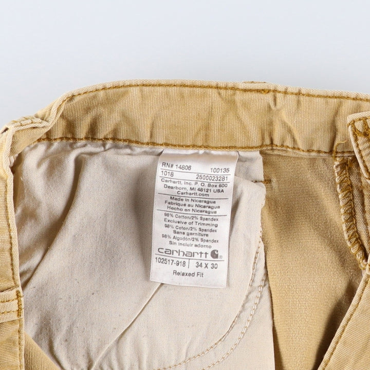 Carhartt Relaxed Fit Duck Work Pants, Men's, W34 equivalent cotton Beige type Vintage Second Hand