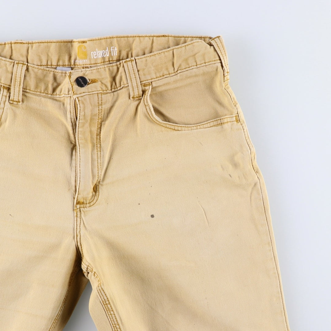 Carhartt Relaxed Fit Duck Work Pants, Men's, W34 equivalent cotton Beige type Vintage Second Hand