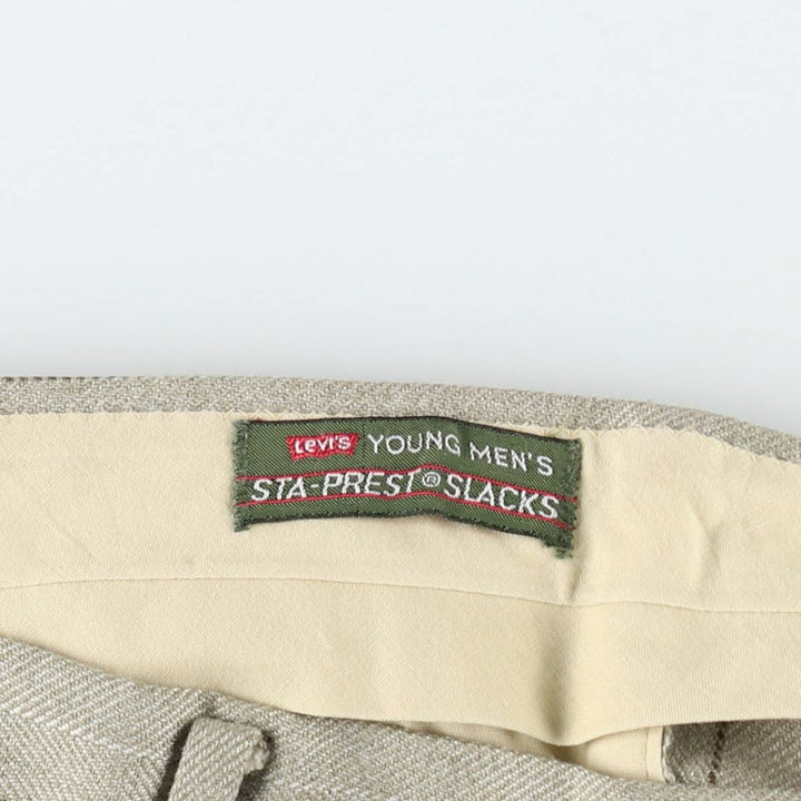 1970'S Levi's STA-PREST Stripe Pattern Flare Pants, Men's W30 (approx.), Vintage unclear Beige type Vintage Second Hand