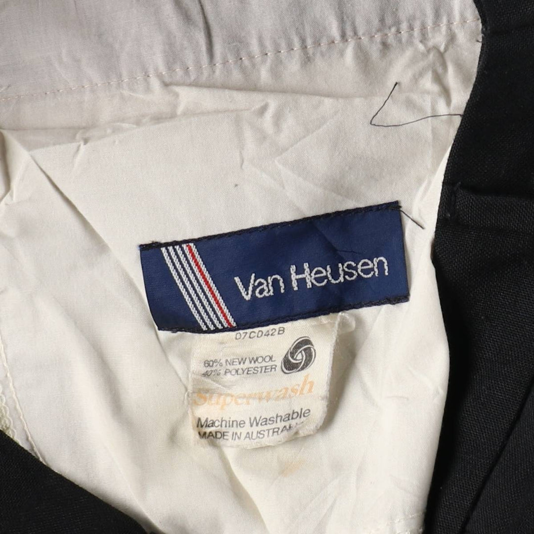 Van Heusen wool trousers/slacks for men, equivalent to size W35. wool black type Vintage Second Hand
