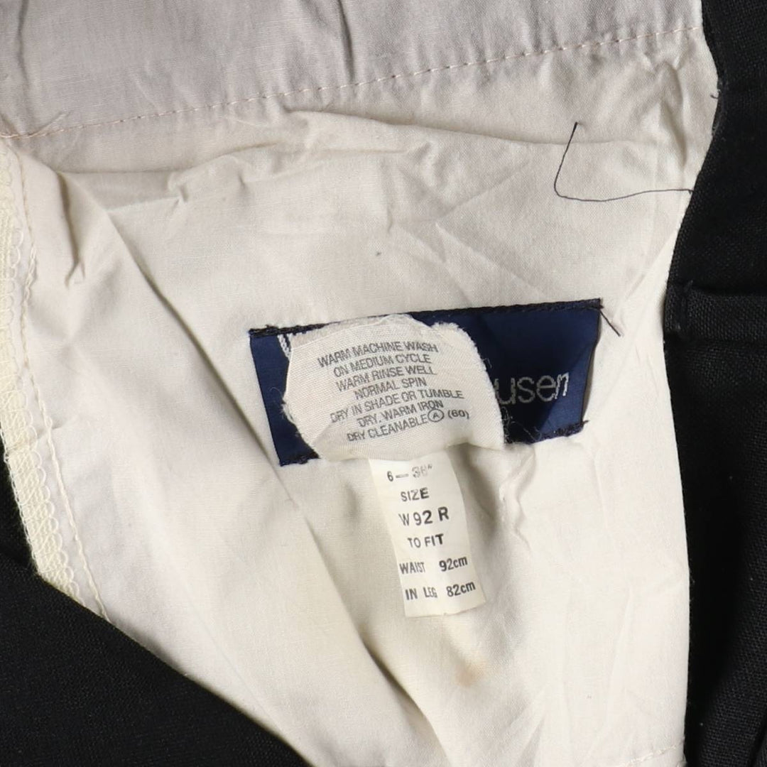 Van Heusen wool trousers/slacks for men, equivalent to size W35. wool black type Vintage Second Hand