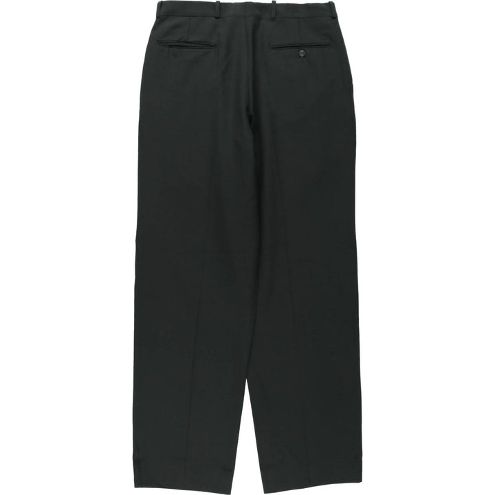 Merit Two-Pleat Wool Trousers/Slacks, Made in Canada, Men's Size W32 (approx.) wool Charcoal Vintage Second Hand