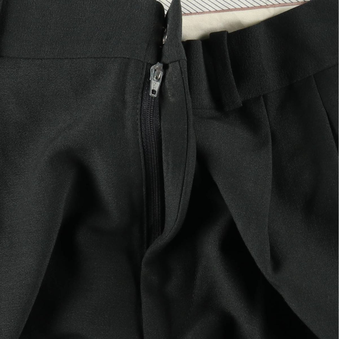 Merit Two-Pleat Wool Trousers/Slacks, Made in Canada, Men's Size W32 (approx.) wool Charcoal Vintage Second Hand